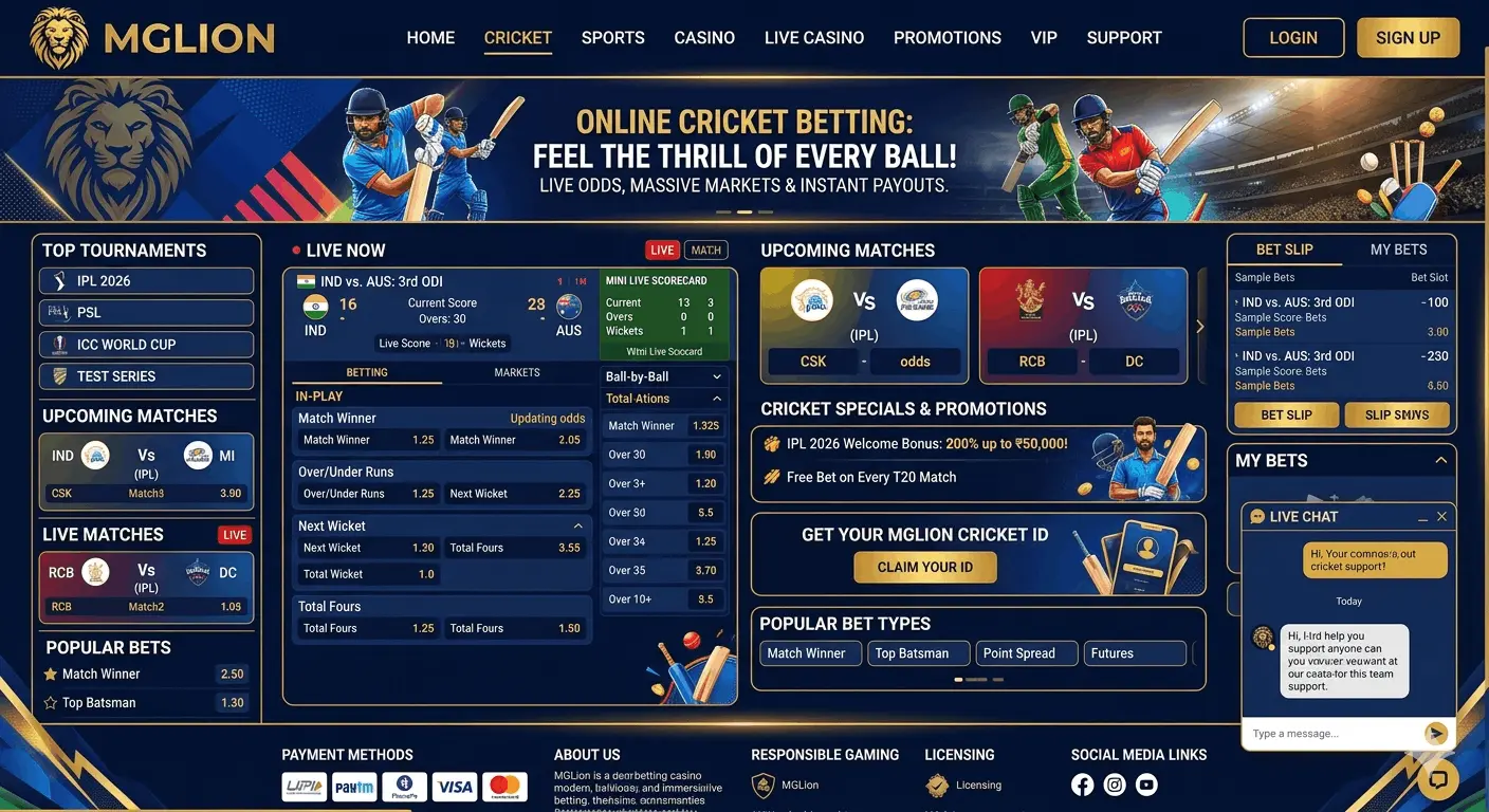 mglion online cricket betting